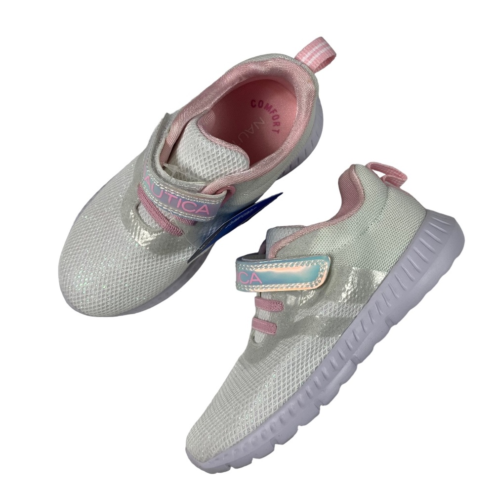 Girls’ Nautica White Glitter Sneaker Sz 11